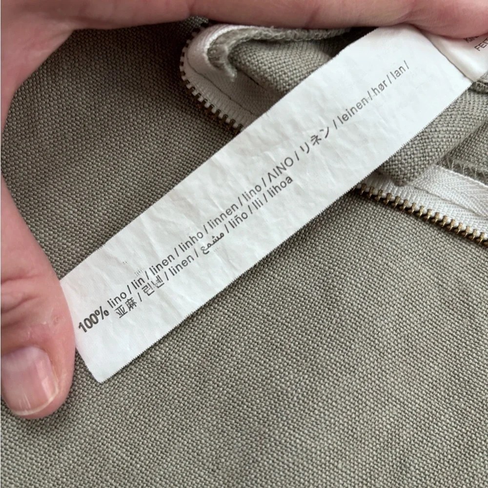 Zara Home Washed Linen Pillow Cover 17.5” Square Neutral Natural Linen